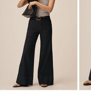 Anthropologie Pilcro Women's dark denim Wide-Leg Jeans size 26 NWT